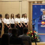 Konwencja wyborcza Bogdana Wenty i Projektu Świętokrzyskie w Filharmonii Świętokrzyskiej. Bogdan Wenta - poseł do Parlamentu Europejskiego, kandydat na prezydenta miasta Kielce / Marzena Mąkosa / Radio Kielce