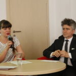 Debata dotycząca patriotyzmu w OMPiO. Na zdjęciu: Magdalena Fogiel - Litwinek - prezes świętokrzyskiego Stowarzyszenia Kukiz'15 i Krzysztof Słoń - senator RP / Marzena Mąkosa / Radio Kielce