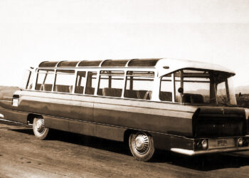 Projekt autobusu turystycznego autorstwa Zdzisława Beksińskiego SFW-1 SANOK, który nigdy nie wszedł do produkcji seryjnej ze względu na zbyt nowatorski design / autosan.pl