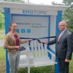 Otwarcie EMOstrefy w Kielcach. Anna Hekkelstrand, koordynator projektu EMOstrefa oraz Czesław Gruszewski, zastępca prezydenta Kielc / Daniel Lenart / Radio Kielce