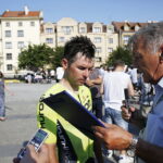 01.06.2018 Wyścig kolarski „Szlakiem walk mjr Hubala”. Etap I Poświętne - Ostrowiec Świętokrzyski. Zwyciężył Kamil Zieliński / Jarosław Kubalski / Radio Kielce