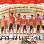 03.06.2018 13. Międzynarodowy Wyścig Kolarskie Szlakiem Walk Majora Hubala. IV etap. Radoszyce - Końskie. Najlepsza drużyna Wyścigu CCC Sprandi / Jarosław Kubalski / Radio Kielce