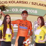 03.06.2018 13. Międzynarodowy Wyścig Kolarskie Szlakiem Walk Majora Hubala. IV etap. Radoszyce - Końskie. III miejsce w Wyścigu zajął Kamil Gradek / Jarosław Kubalski / Radio Kielce