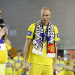 03.06.2018 Kielce. Mecz finałowy PGNiG Superligi PGE Vive Kielce - Wisła Płock. PGE Vive Kielce zdobyło Mistrza Polski po raz piętnasty. Pożegnanie zawodników. Bertus Servaas i Karol Bielecki / Jarosław Kubalski / Radio Kielce
