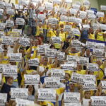 03.06.2018 Kielce. Mecz finałowy PGNiG Superligi PGE Vive Kielce - Wisła Płock. PGE Vive Kielce zdobyło Mistrza Polski po raz piętnasty. Pożegnanie zawodników. Karol Bielecki / Jarosław Kubalski / Radio Kielce