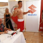 08.06.2018 Kielce. Oficjalne ważenie zawodników przed meczem bokserskim Polska - Turcja / Jarosław Kubalski / Radio Kielce