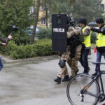 12.06.2018 Kielce. SP nr 24. Zdjęcia do filmu edukacyjnego: jak zachowywać się podczas ataku terrorystycznego na szkołę / Jarosław Kubalski / Radio Kielce