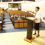 14.06.2018 Kielce. UW. Konferencja na temat przyszłości Wojsk Obrony Terytorialnej. Dr Joanna Grzela, Katedra Krajów Europy Północnej UJK w Kielcach / Jarosław Kubalski / Radio Kielce