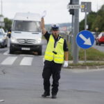 15.06.2018 Kielce. Konkurs na najlepszego policjanta świętokrzyskiej drogówki. Policjanci kierują ruchem na skrzyżowaniu ulic Warszawskiej i Orkana / Jarosław Kubalski / Radio Kielce