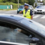 15.06.2018 Kielce. Konkurs na najlepszego policjanta świętokrzyskiej drogówki. Policjanci kierują ruchem na skrzyżowaniu ulic Warszawskiej i Orkana / Jarosław Kubalski / Radio Kielce