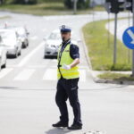 15.06.2018 Kielce. Konkurs na najlepszego policjanta świętokrzyskiej drogówki. Policjanci kierują ruchem na skrzyżowaniu ulic Warszawskiej i Orkana / Jarosław Kubalski / Radio Kielce