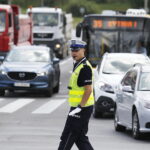 15.06.2018 Kielce. Konkurs na najlepszego policjanta świętokrzyskiej drogówki. Policjanci kierują ruchem na skrzyżowaniu ulic Warszawskiej i Orkana / Jarosław Kubalski / Radio Kielce
