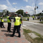 15.06.2018 Kielce. Konkurs na najlepszego policjanta świętokrzyskiej drogówki. Policjanci kierują ruchem na skrzyżowaniu ulic Warszawskiej i Orkana / Jarosław Kubalski / Radio Kielce
