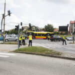 15.06.2018 Kielce. Konkurs na najlepszego policjanta świętokrzyskiej drogówki. Policjanci kierują ruchem na skrzyżowaniu ulic Warszawskiej i Orkana / Jarosław Kubalski / Radio Kielce