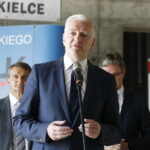 21.06.2018 Kielce. UJK. Wmurowanie kamienia węgielnego pod gmach Centrum Komunikacji Medialnej i Informacji Naukowej. Wicepremier Jarosław Gowin / Jarosław Kubalski / Radio Kielce