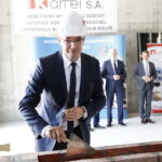 21.06.2018 Kielce. UJK. Wmurowanie kamienia węgielnego pod gmach Centrum Komunikacji Medialnej i Informacji Naukowej. Marszałek Adam Jarubas / Jarosław Kubalski / Radio Kielce