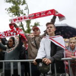 Strefa kibica na kieleckim Rynku. Mundial 2018. Mecz Kolumbia - Polska / Marzena Mąkosa / Radio Kielce