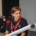 45. Harcerski Festiwal. Studio Piosenki AJKI z Ciechocinka w Radiu Kielce. Hm. Aleksandra Polesek z Komendy Festiwalu / Bartłomiej Zapała / Radio Kielce