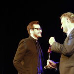 01.07.2018 Kielce. Teatr Żeromskiego. Gala plebiscytu "O Dziką Różę". Nagroda marszałka województwa: Andrzej Plata i dyrektor Jacek Kowalczyk / Jarosław Kubalski / Radio Kielce