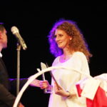 01.07.2018 Kielce. Teatr Żeromskiego. Gala plebiscytu "O Dziką Różę". "Dziką Różę" od dziennikarzy otrzymała aktorka Anna Antoniewicz / Jarosław Kubalski / Radio Kielce
