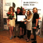 01.07.2018 Kielce. Teatr Żeromskiego. Gala plebiscytu "O Dziką Różę". Anna Antoniewicz, Janusz Głogowski, Ewelina Gronowska, Dagna Dywicka i Bartłomiej Caban / Jarosław Kubalski / Radio Kielce