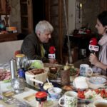 Komaszyce. Audycja „Niedziela z Gwiazdą”. Na zdjęciu od lewej: Kazimierz Mazur i Magdalena Sitek / Krzysztof Bujnowicz / Radio Kielce