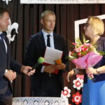 Dni Bodzentyna. Na zdjęciu od lewej: Dariusz Skiba - burmistrz Miasta i Gminy Bodzentyn, Andrzej Jarosiński - zastępca burmistrza i dr hab. prof. UJK Urszula Oeltingen / Marzena Mąkosa / Radio Kielce