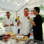 Śniadanie w ogrodzie Radia Kielce. Na zdjęciu: Tomasz Pawlusek, Robert Sowa i Magdalena Sitek / Marzena Mąkosa / Radio Kielce