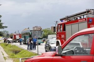 Wypadek autokaru z dziećmi w Radlinie / Marzena Mąkosa / Radio Kielce