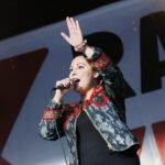 Koncertowe lato z Radiem Kielce. Koncert Edyty Strzyckiej w Parku Miejskim im. Stanisława Staszica w Kielcach . Na zdjęciu: Edyta Strzycka / Marzena Mąkosa / Radio Kielce