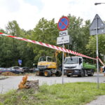 Remont drogi przed wjazdem na teren Szpitala Wojewódzkiego w Kielcach / Marzena Mąkosa / Radio Kielce