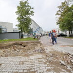 Remont drogi przed wjazdem na teren Szpitala Wojewódzkiego w Kielcach / Marzena Mąkosa / Radio Kielce