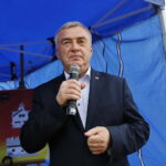 Wmurowanie kamienia węgielnego pod budowę OSP. Andrzej Bętkowski - wicewojewoda świętokrzyski  / Marzena Mąkosa / Radio Kielce