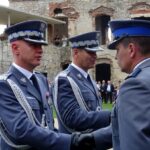 Wojewódzkie Święto Policji na zamku Krzyżtopór w Ujeździe. Na zdjęciu od lewej: generalny inspektor Jarosław Szymczyk i nadinspektor Dariusz Augustyniak / Emilia Sitarska / Radio Kielce