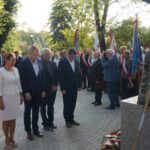 Kielce. 38 rocznica 38. rocznica podpisania Porozumień Sierpniowych. Na zdjęciu (od lewej): radni: Marianna Noworycka-Gniatkowska, Dariusz Kozak, Witold Borowiec i Jarosław Karyś / Mateusz Kaczmarczyk / Radio Kielce