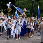 Kielce. Mieszkańcy miasta powitali uczestników 37. Pieszej Pielgrzymki Diecezji Kieleckiej na Jasną Górę / Karol Wójcik / Radio Kielce