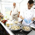 04.08.2018 Radio Kielce. Śniadanie w ogrodzie. Grzegorz Russak i prowadząca program Magdalena Sitek / Jarosław Kubalski / Radio Kielce