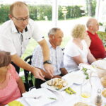 04.08.2018 Radio Kielce. Śniadanie w ogrodzie. Grzegorz Russak i prowadząca program Magdalena Sitek / Jarosław Kubalski / Radio Kielce