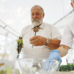 04.08.2018 Radio Kielce. Śniadanie w ogrodzie. Grzegorz Russak i prowadząca program Magdalena Sitek / Jarosław Kubalski / Radio Kielce