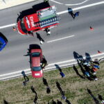 22.08.2018 Brzegi. Nowy odcinek S7. Ćwiczenia straży pożarnej / Jarosław Kubalski / Radio Kielce