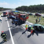 22.08.2018 Brzegi. Nowy odcinek S7. Ćwiczenia straży pożarnej / Jarosław Kubalski / Radio Kielce