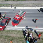 22.08.2018 Brzegi. Nowy odcinek S7. Ćwiczenia straży pożarnej / Jarosław Kubalski / Radio Kielce