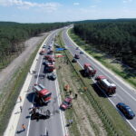 22.08.2018 Brzegi. Nowy odcinek S7. Ćwiczenia straży pożarnej / Jarosław Kubalski / Radio Kielce