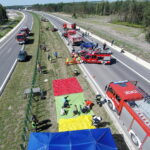 22.08.2018 Brzegi. Nowy odcinek S7. Ćwiczenia straży pożarnej / Jarosław Kubalski / Radio Kielce