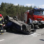 22.08.2018 Brzegi. Nowy odcinek S7. Ćwiczenia straży pożarnej / Marcin Różyc / Radio Kielce