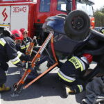 22.08.2018 Brzegi. Nowy odcinek S7. Ćwiczenia straży pożarnej / Marcin Różyc / Radio Kielce