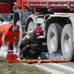 22.08.2018 Brzegi. Nowy odcinek S7. Ćwiczenia straży pożarnej / Jarosław Kubalski / Radio Kielce