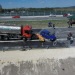 22.08.2018 Brzegi. Nowy odcinek S7. Ćwiczenia straży pożarnej / Jarosław Kubalski / Radio Kielce