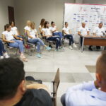 28.08.2018 Ostrowiec Świętokrzyski. Konferencja prasowa i trening z udziałem siatkarek KSZO / Jarosław Kubalski / Radio Kielce