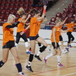 28.08.2018 Ostrowiec Świętokrzyski. Konferencja prasowa i trening z udziałem siatkarek KSZO / Jarosław Kubalski / Radio Kielce